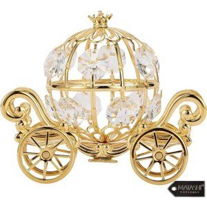 24K Gold Plated Small Cinderella Pumpkin Coach Figurine Ornament | Anniversary